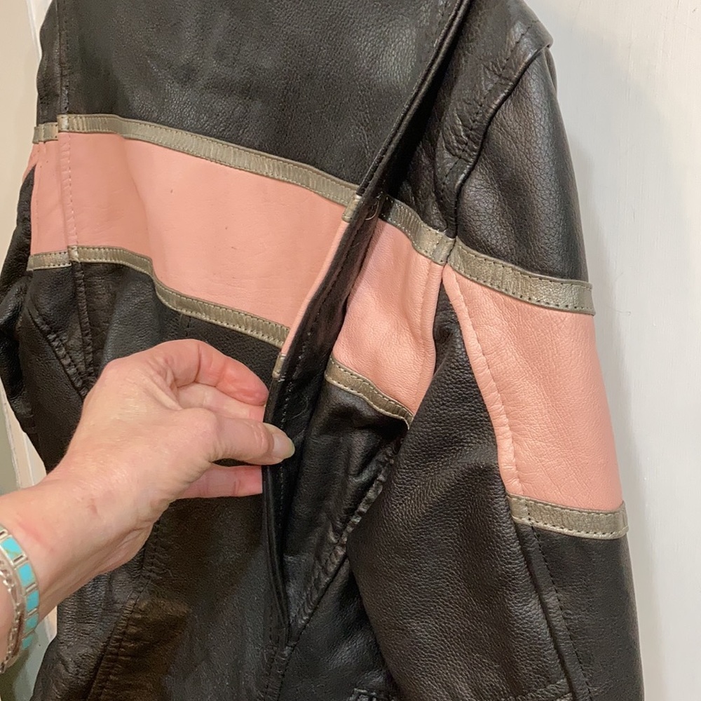 Thick Leather Motorcycle Jacket - image 4